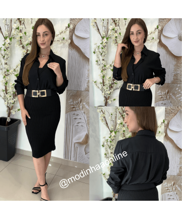 Camisa Natalia Preta